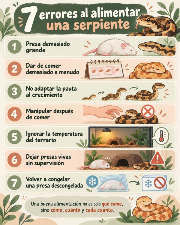 7 errores al alimentar una serpiente