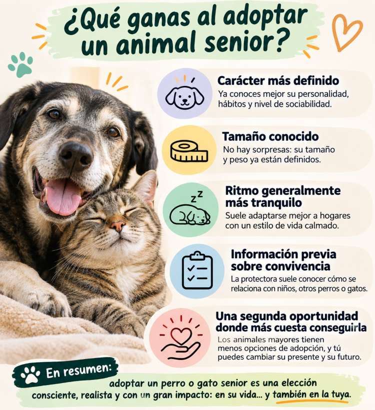 Beneficios de adoptar un animal senior