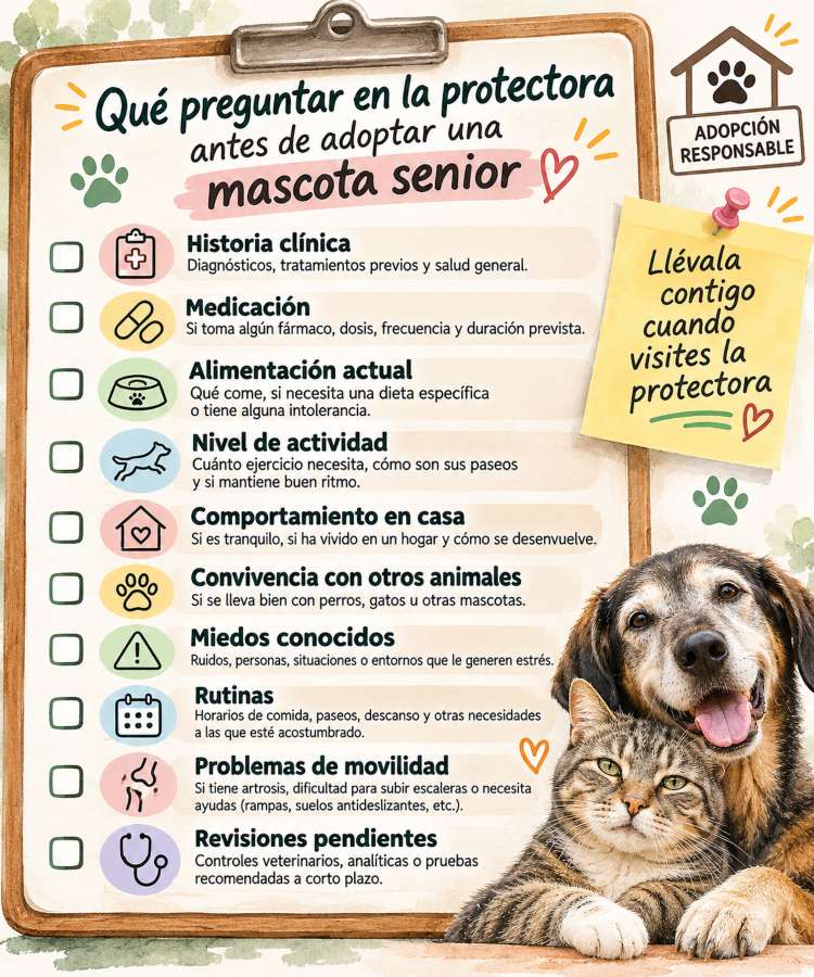 Checklist para adoptar una mascota senior