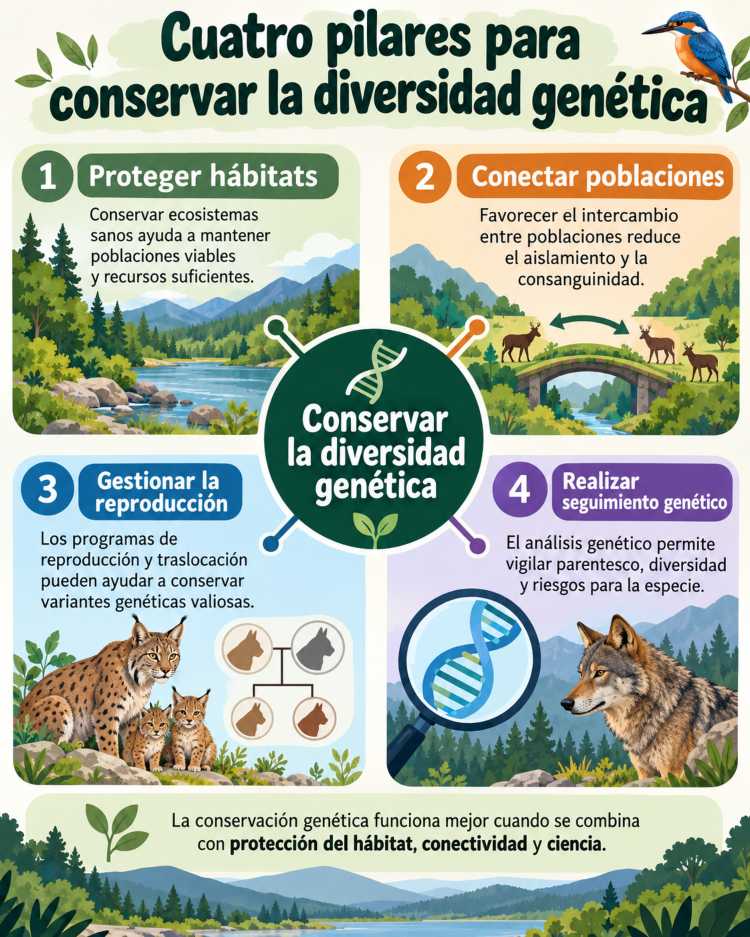 Cuatro pilares de la diversidad genética