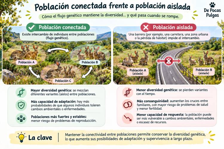 Poblaciones conectadas y aisladas_ diversidad genética